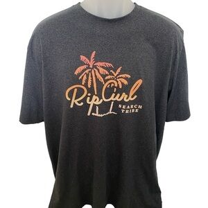RIP CURL Search Tribe Surf Palm Tree Tee Shirt Men 2XL Relaxed Fit